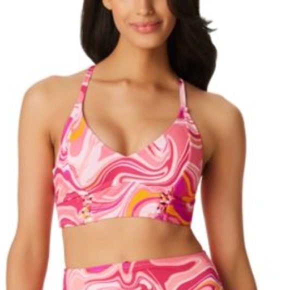Jessica Simpson Women'Good
Vibrations Cropped Cami Bikini Top Femme Multi New L - Picture 5 of 11